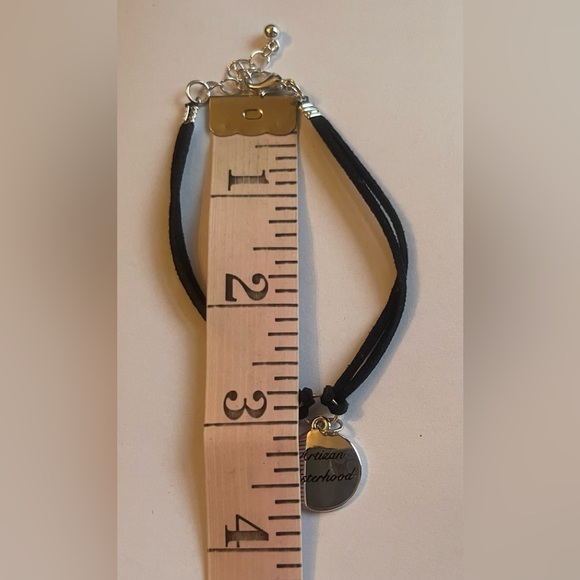 Artizan Sisterhood Silver Toned Charm Black Rope Bracelet - Picture 4 of 5